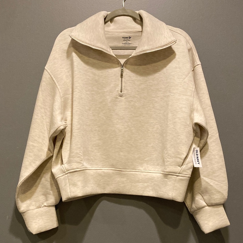 Old Navy Beige Half-Zip Pullover